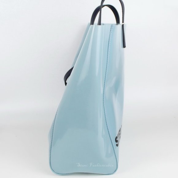 NWT Stella McCartney Blue Clear Logo PVC Tote– Beach, Travel & City Style - Picture 7 of 16